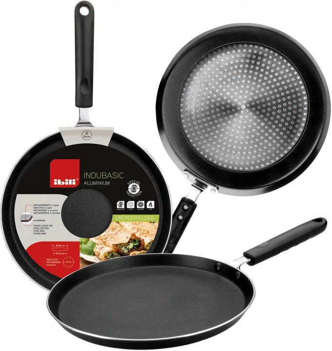 Ibili Crepespfanne Indubasic 26 cm Ideal für den professionellen oder privaten Gebrauch (Aluminium)