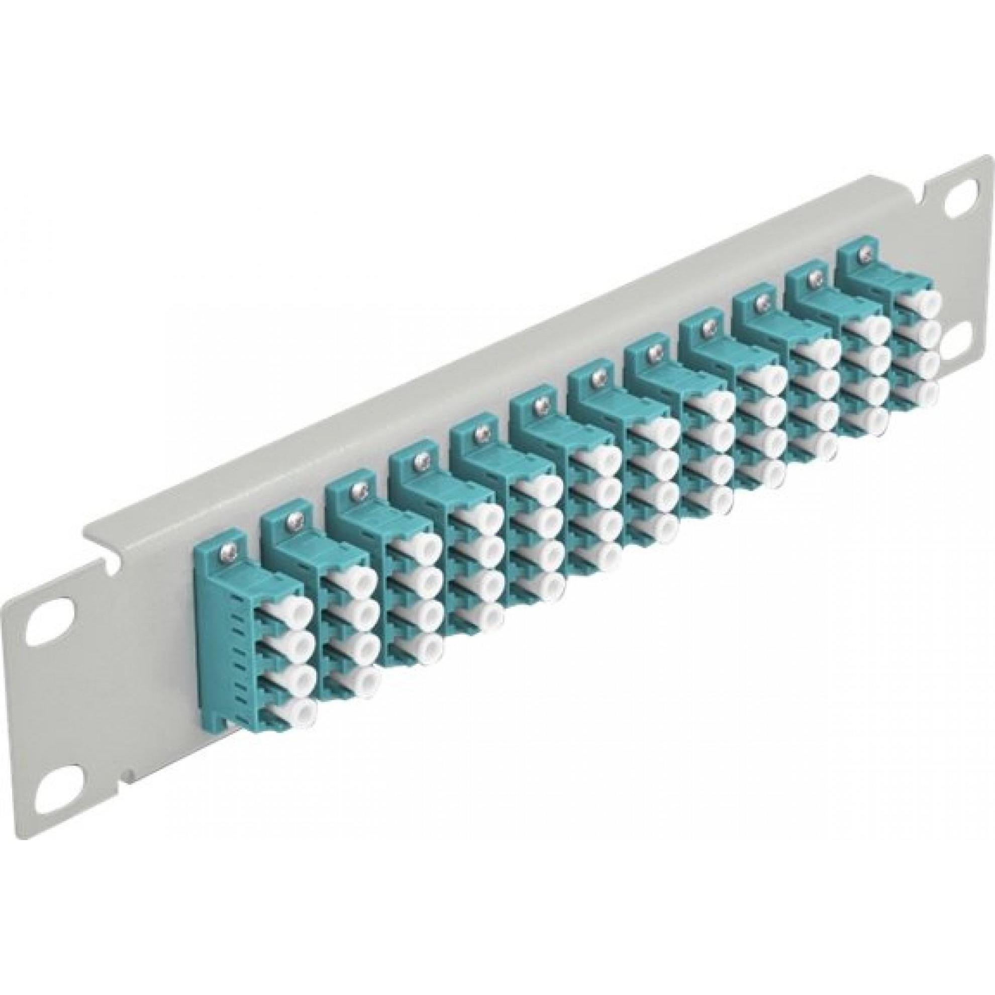 Delock 10? LWL Patchpanel 12 Port LC Quad aqua 1 HE grau, Server Zubehör, Grau