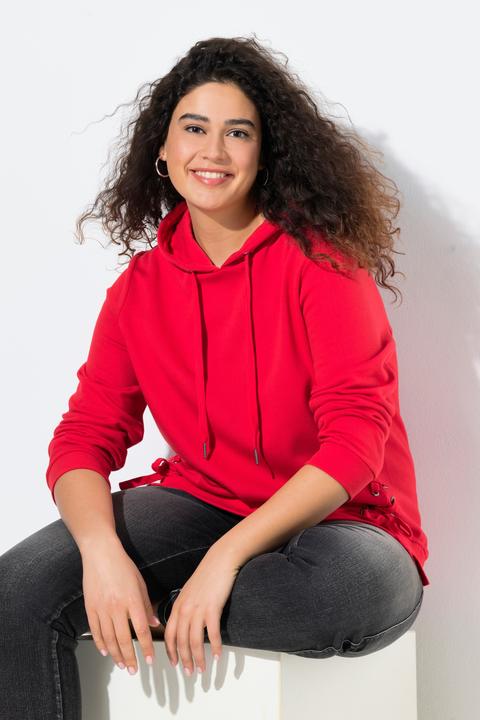 Produktbild Ulla Popken Hoodie, Zierschnürung, Kapuze, Langarm (50, 52)