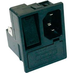MPE-Garry C14 Net Entree Male with fuse and switch for 70 C, Elektronikkabel + Stecker