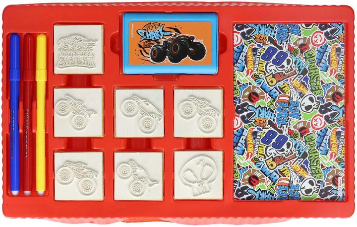 Actual product image Multiprint Hot Wheels colouring set with stamps, 41 pcs.