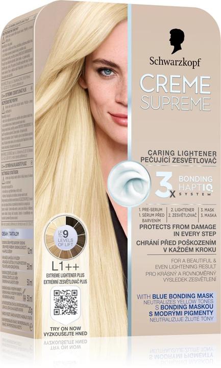 Palette Schwarzkopf Creme Supreme Hair Color Shade Lightener L1 (Lightener L1++)