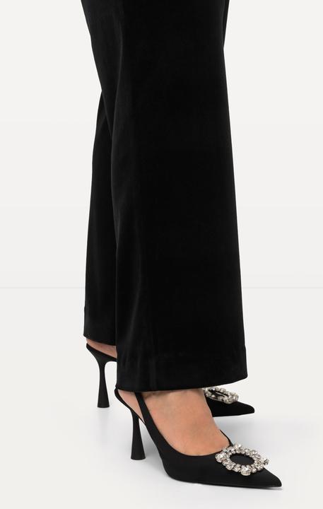Immagine prodotto Ulla Popken Pantaloni eleganti in velluto con taglio della gamba svasato e cintura comoda (54, 56)