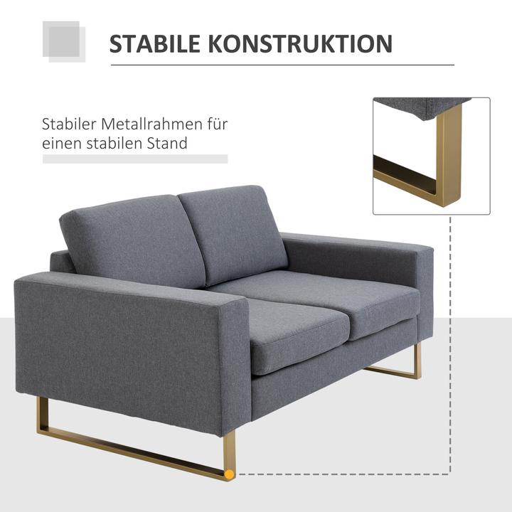 Produktbild Homcom 2-Sitzer Sofa mit Metallfüssen (2-Sitzer)
