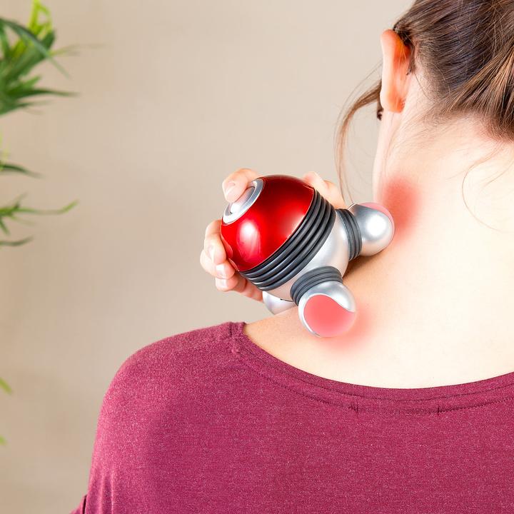 Actual product image Newgen medicals Mini Vibrating Massager with 3 Heads & LED Lighting