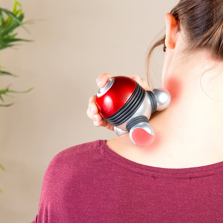 Actual product image Newgen medicals Mini Vibrating Massager with 3 Heads & LED Lighting