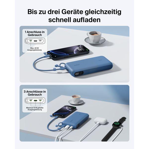 Immagine prodotto Belkin BPB028hqBL, 20000 mAh, Blu (20000 mAh, 20 W, 74 Wh)