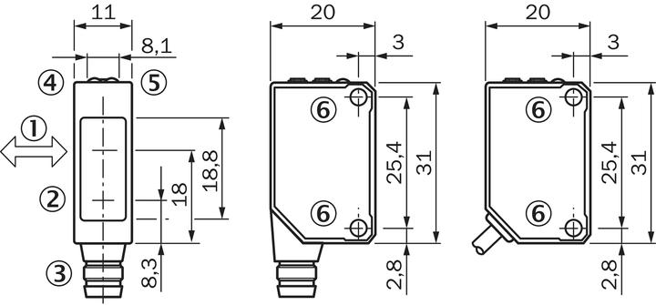 Produktbild Sick WTB8-P2131 Miniatur-Lichtschranken, WTB8-P2131 WTB8P2131
