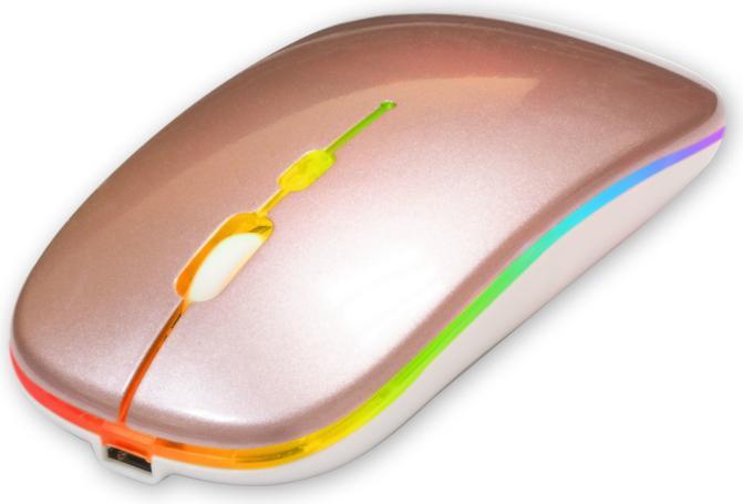 Actual product image Setty wireless RGB mouse rose gold