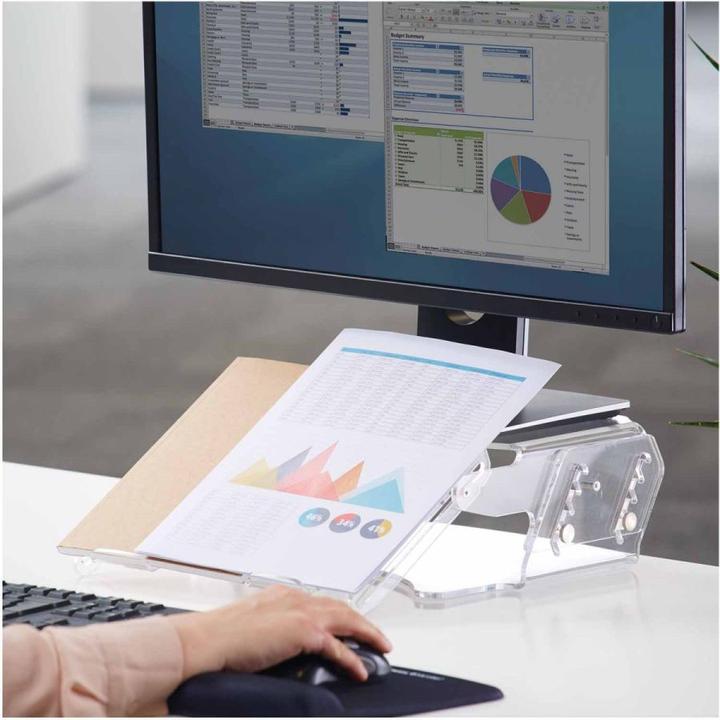 Actual product image Fellowes Clarity Adjustable Monitor Stand w. Doc Holder (Table)