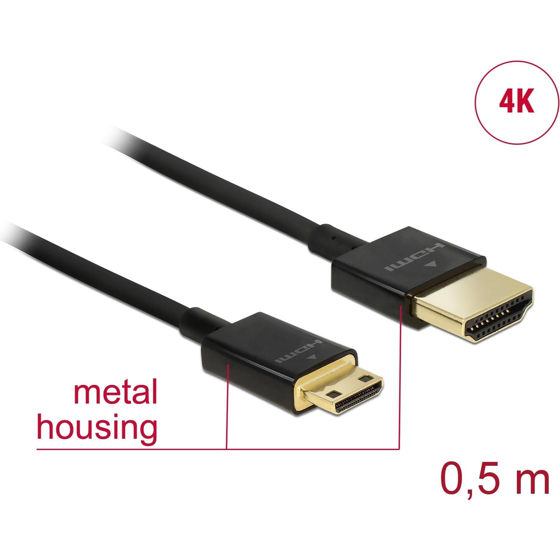 Thumbnail - Delock HDMI (Typ A) — mini HDMI (Typ C) (0.15 m, HDMI), Video Kabel