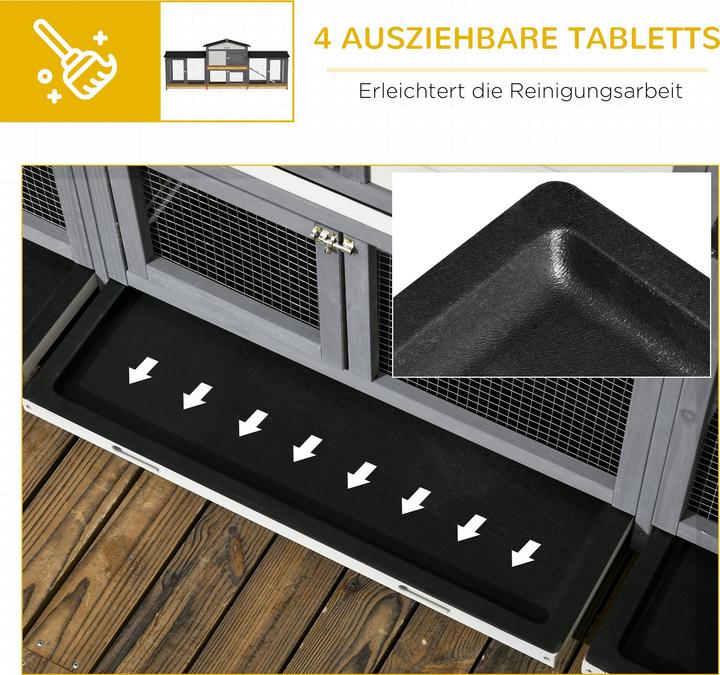 Actual product image PawHut Kaninchenstall Tannenholz, Stahl Mehrfarbig