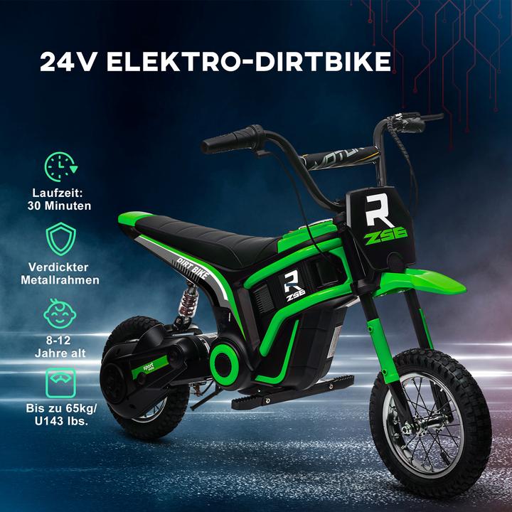 Produktbild Homcom Kinder Elektro-Motorrad Kunststoff, Metall Grün (12 V)