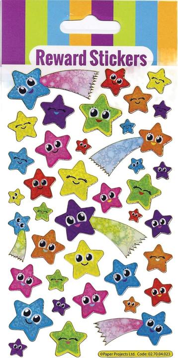 Immagine prodotto Paper Projects Stelle scintillanti Adesivi premio Cartone Foglio di plastica Riutilizzabile