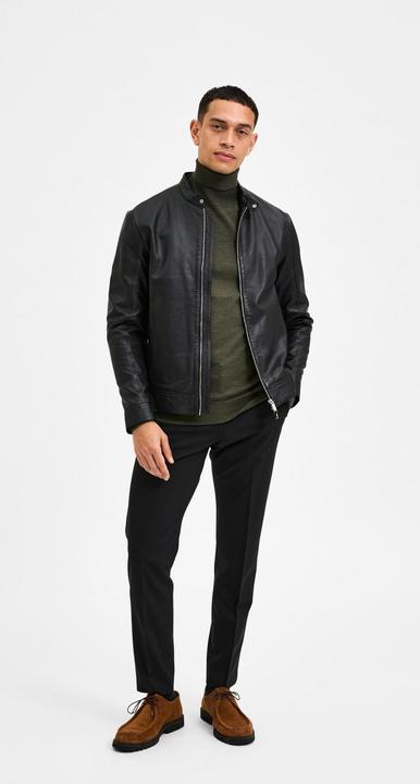 Actual product image Selected Classic leather jacket (S)