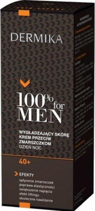 Actual product image Dermika 100% for Men 40+ anti-wrinkle face cream 50ml (50 ml, 24h cream)