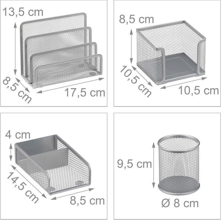 Image du produit Relaxdays Ensemble de 4 accessoires de bureau