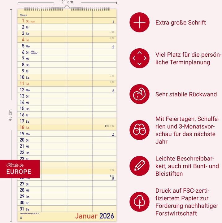 Produktbild Grossdruck Planer für zwei 2026