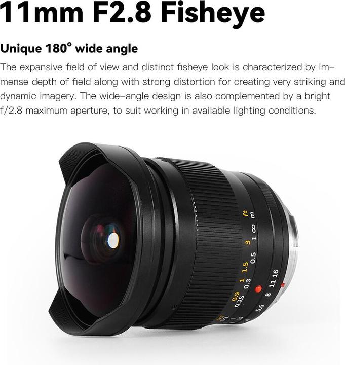 Productafbeelding TTArtisan 11mm F2.8 voor Nikon Z Mount (Full Frame) (Nikon Z, Volledig formaat)