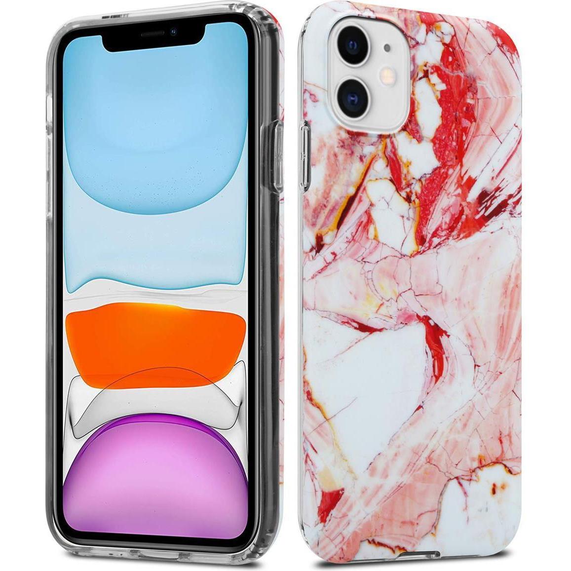 Thumbnail - Cadorabo IMD TPU Bunter Marmor Cover (Apple iPhone 11), Smartphone Hülle, Rosa