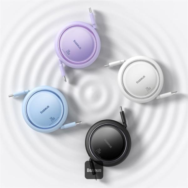 Actual product image Baseus Free2Pull retractable USB-C / Lightning cable 20W 1m - white (1 m, 20 W)