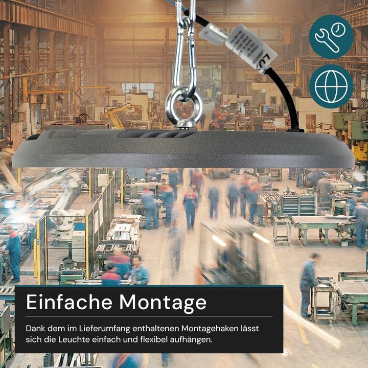 Immagine prodotto Luxula Lampada a LED per alte luci LX500135, HighBay, UFO, 100W, 10000lm, CCT, IP65 (10000 lm)