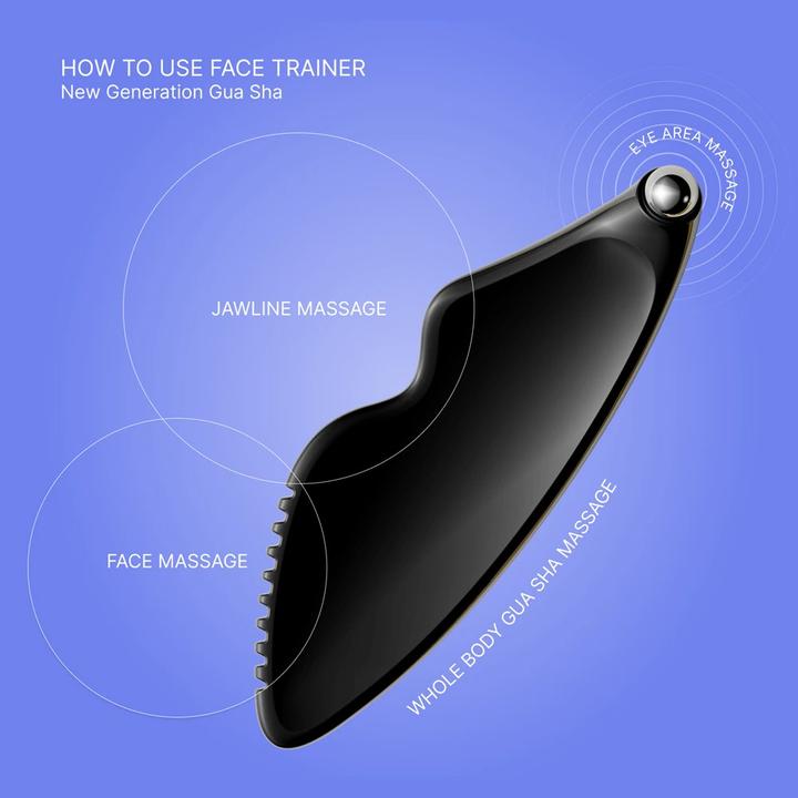 Actual product image Glov Face Trainer Modern Gua Sha Massager Black