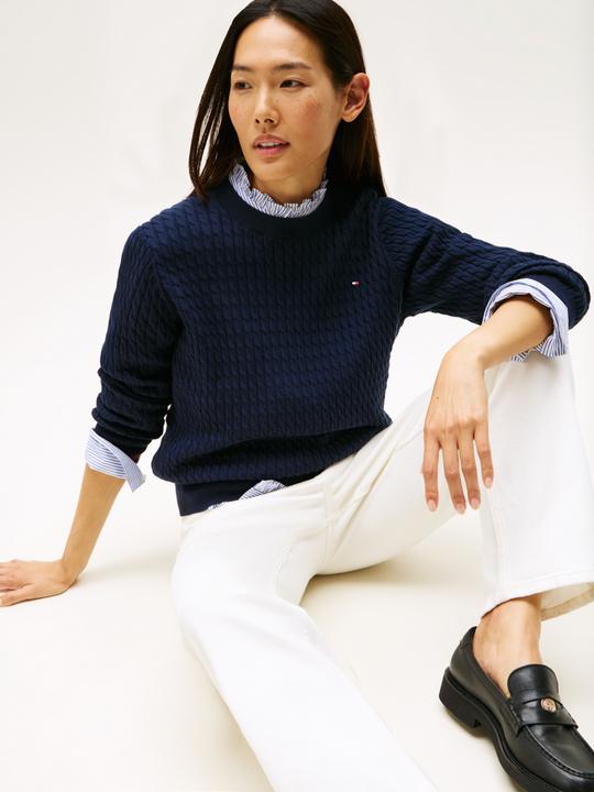 Produktbild Tommy Hilfiger Co Cable Fine Gg C-Nk Ls Swt (XL)