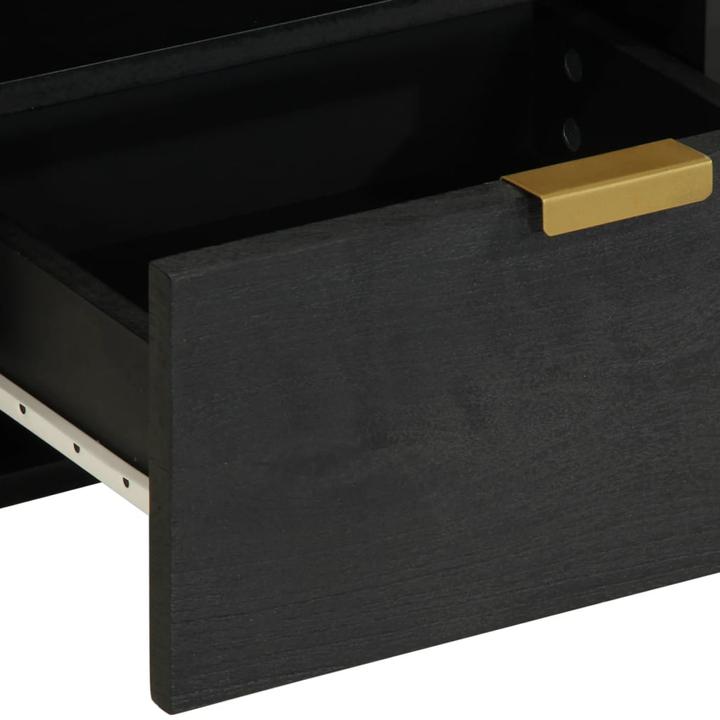 Actual product image VidaXL Bedside table Bedside cabinet Bedside chest of drawers Bedside console Black wood-based material (40 x 33 x 46 cm)