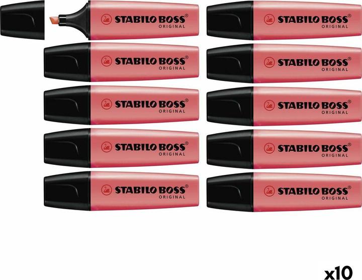 Actual product image STABILO Highlighter red, box of 10 (Red, 5 mm, 10 x)