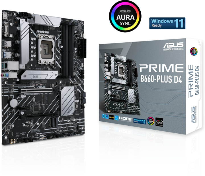 Produktbild ASUS PRIME B660-PLUS D4 (LGA 1700, Intel B660, ATX)