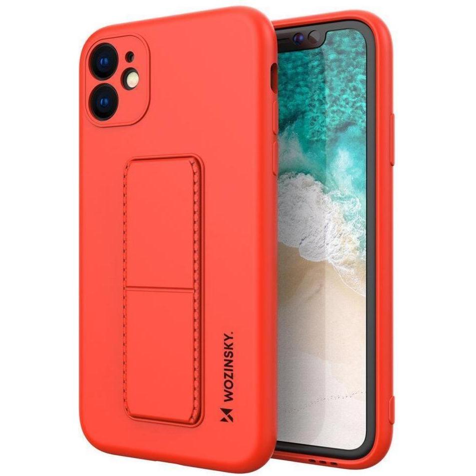 Wozinsky Kickstand Case silicone case with stand for iPhone 11 Pro Max red (Apple iPhone 11 Pro Max), Smartphone Hülle, ...
