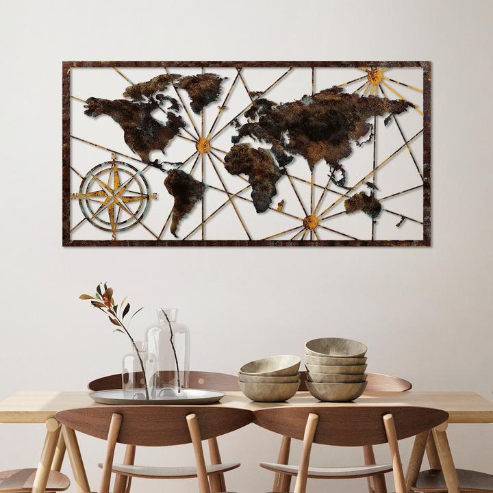 Actual product image Wallxpert Metal World Map