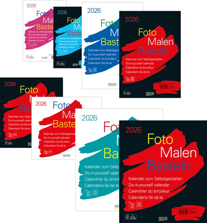 Produktbild Bastelkalender Foto Malen Basteln (21 x 29.7 cm, Harter Einband, Deutsch, Englisch, Italienisch, Französisch)