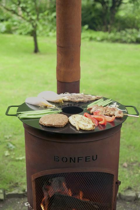 Productafbeelding Bonfeu BonTino LP Roest Tuinhaard - L 35 x B 35 x H 153 cm - Cortenstaal - bruin - Tuinhaard - Terrasverwar