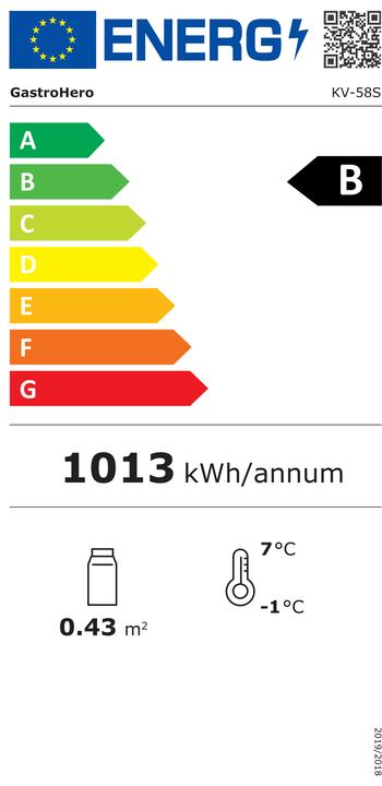 Label énergétique Gastro Hero Vitrine réfrigérée ECO (58 l)
