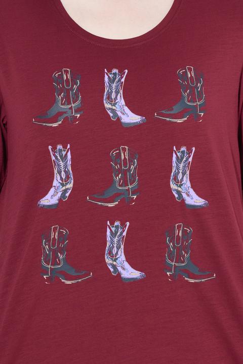 Produktbild Ulla Popken T-Shirt, Cowboystiefel, Classic, Rundhals, Halbarm (42, 44)
