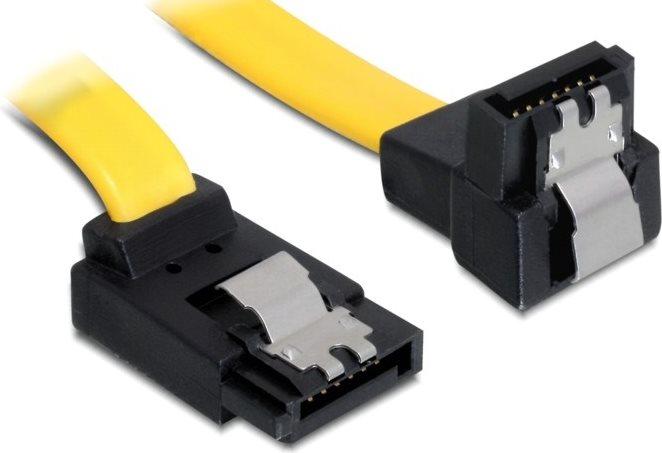 Delock SATA-3 Kabel: 30cm, Metall Clip,gelb