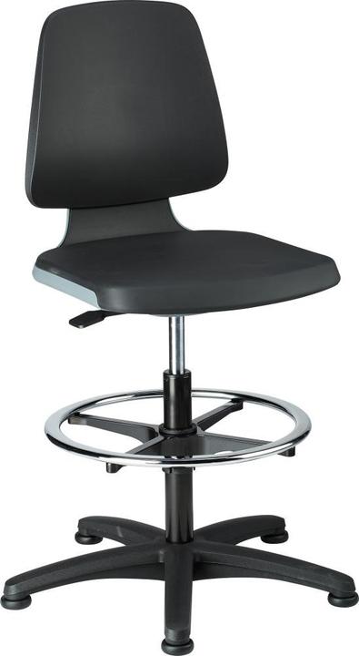Image du produit Bimos Siège de travail Labsit Patins + repose-pieds Assise anthracite Mousse intégrale noire 520-77... (52 - 77 cm)