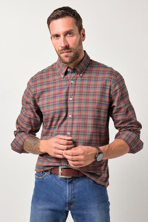 Produktbild JP1880 Karohemd, Langarm, Buttondown-Kragen, Modern Fit (6XL)