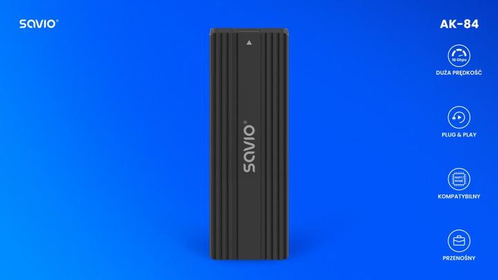 Immagine prodotto Savio AK-84 Speicherlaufwerksgehäuse SSD-Gehäuse Schwarz M.2 (M.2)
