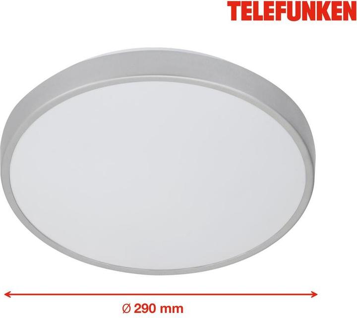 Produktbild Telefunken LED Sensor Deckenleuchte IP44 12W 1200 lm 4000 K neutralweiss HxØ 70/290 mm weiss/titan (1200 lm)