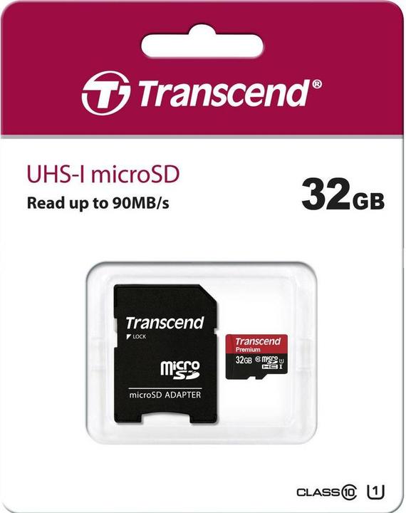 Image du produit Transcend Premium 400x (32 Go, microSDHC, U1, UHS-I)