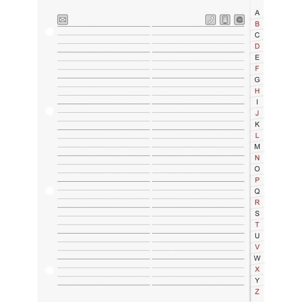 Image du produit Brunnen Répertoire téléphonique de rechange A5 26 pièces blanc