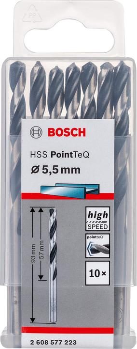 Produktbild Bosch Professional Zubehör Metallspiralbohrer HSS PointTeQ, DIN 338, 5,5 mm, 10er-Pack (5.5 mm)