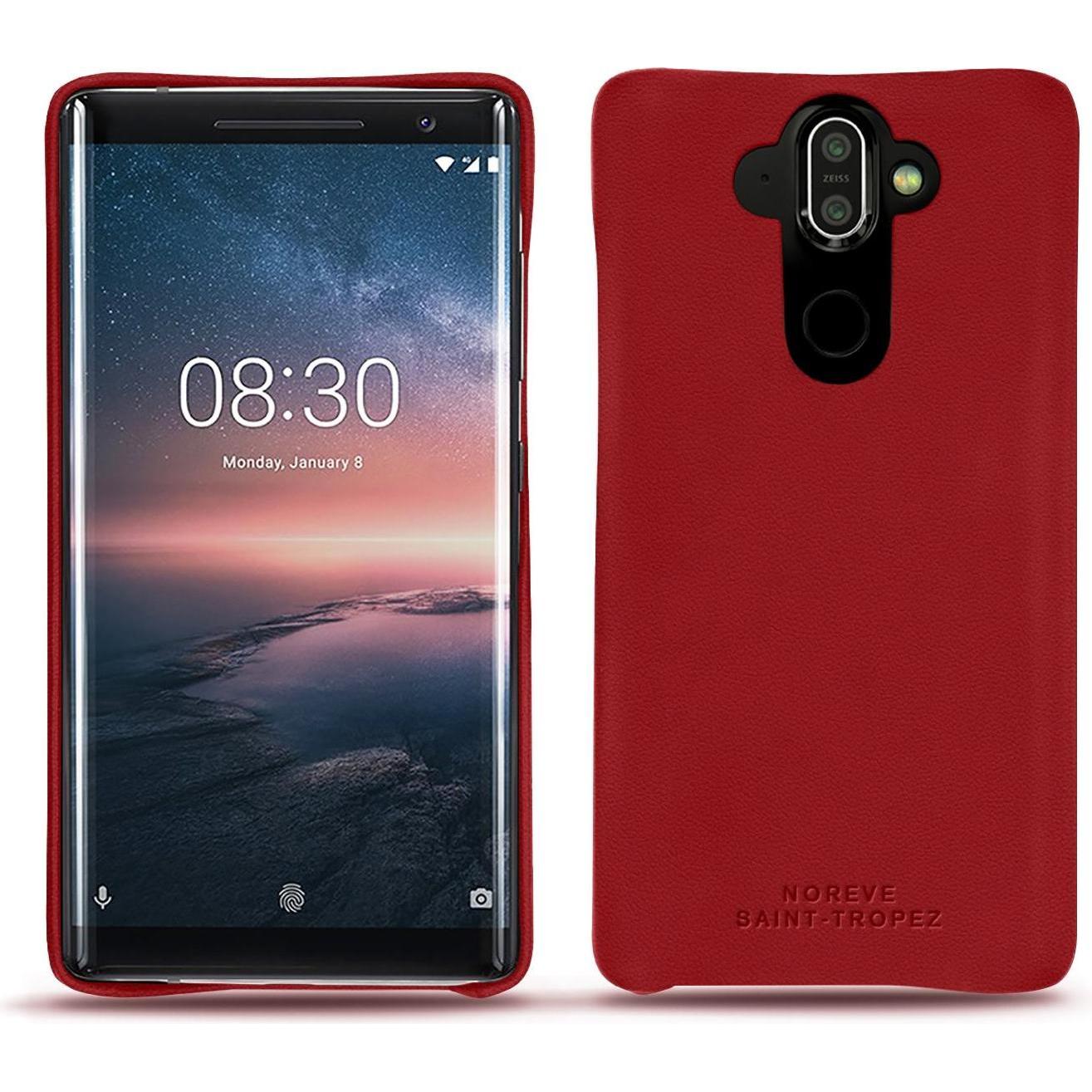 Thumbnail - Noreve Lederschutzhülle (Nokia 8 Sirocco), Smartphone Hülle, Rot