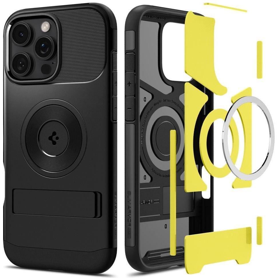 Spigen Slim Armor Mag iPhone 16 Pro Max Magsafe czarny/nero ACS08034 (Apple iPhone 16 Pro Max), Cover smartphone, Nero