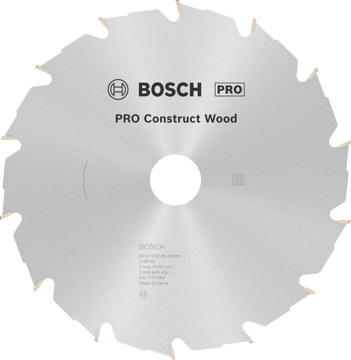 Produktbild Bosch Professional Zubehör PRO Construct Wood Kreissägeblatt, 210 x 2,8 x 30 mm