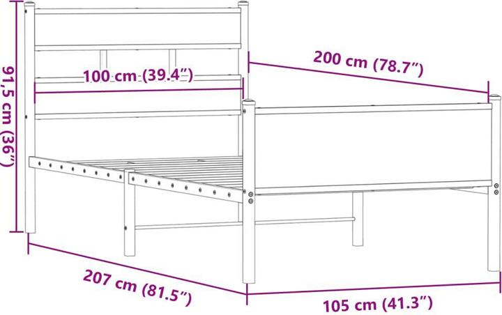 Image du produit vidaXL Bettgestell (100 x 200 cm)