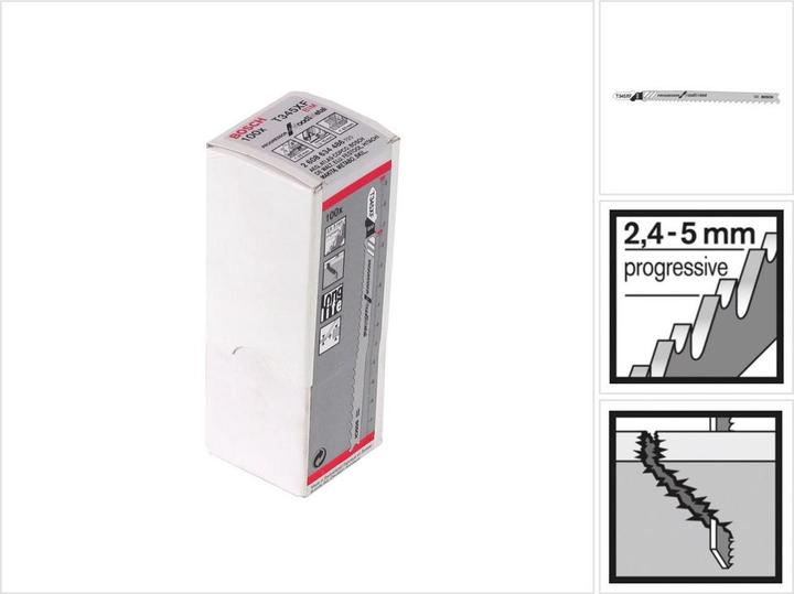Image du produit Bosch Professional Zubehör Lame de scie sauteuse PRO Multi Material thick and thin T345XF, 132 mm, 100 pcs.
